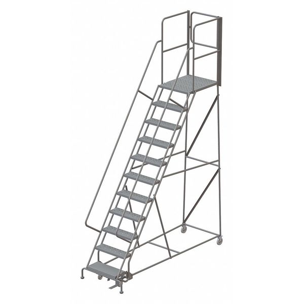 152 in H Steel Rolling Ladder, 11 Steps