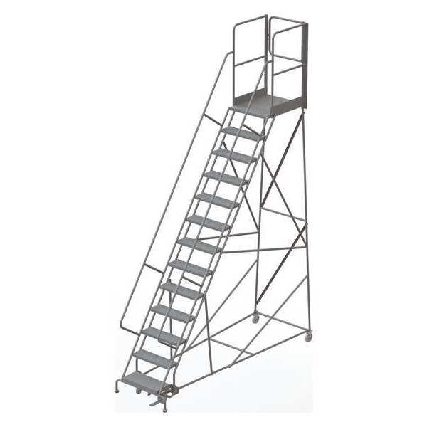 172 in H Steel Rolling Ladder, 13 Steps