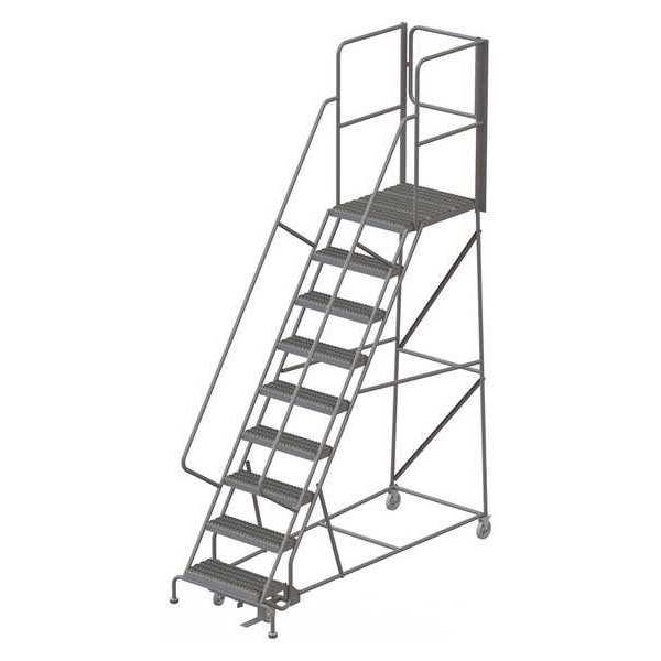 132 in H Steel Rolling Ladder, 9 Steps