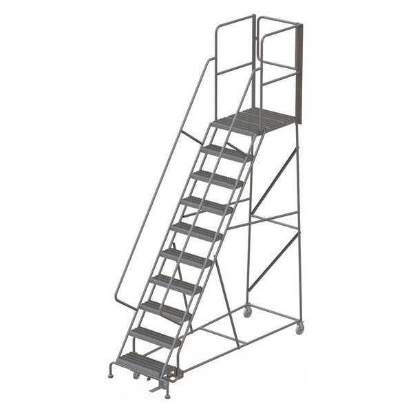 142 in H Steel Rolling Ladder, 10 Steps