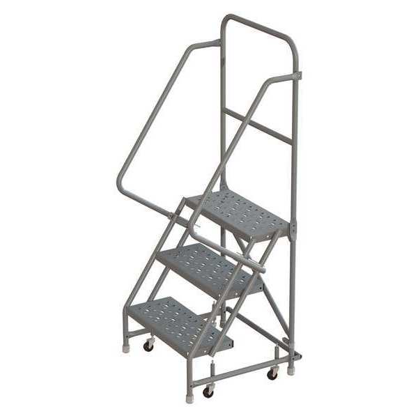 66 in H Steel Rolling Ladder, 3 Steps
