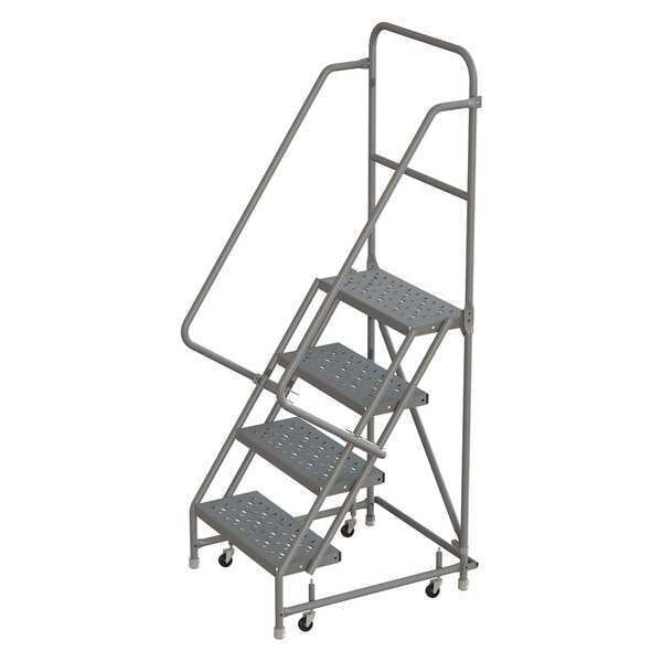 76 in H Steel Rolling Ladder, 4 Steps