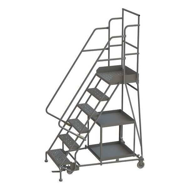96 in H Steel Stock Picking Rolling Ladder, 6 Steps