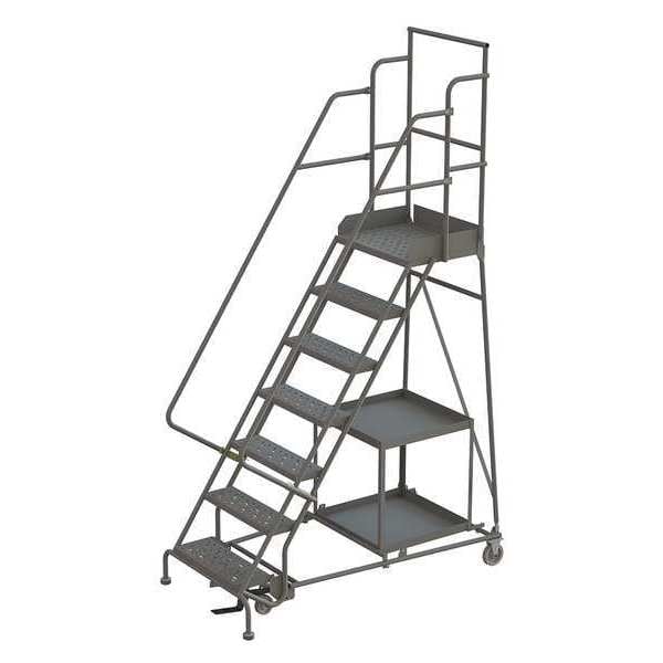 106 in H Steel Stock Picking Rolling Ladder, 7 Steps