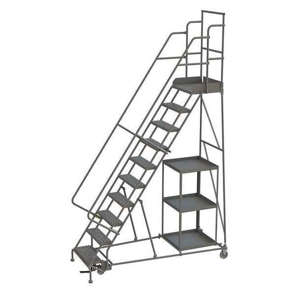 136 in H Steel Stock Picking Rolling Ladder, 10 Steps