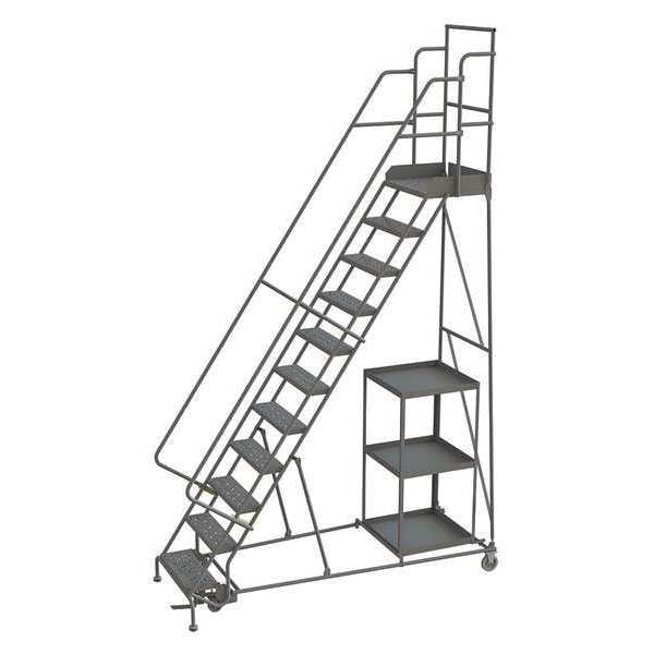 146 in H Steel Stock Picking Rolling Ladder, 11 Steps