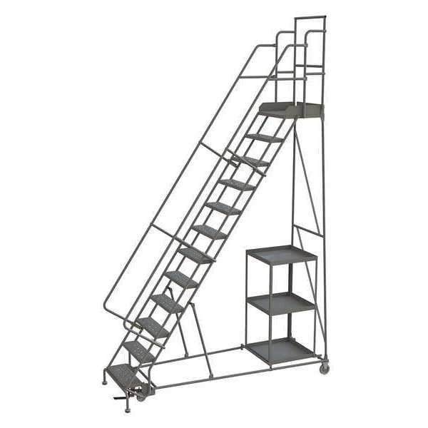 156 in H Steel Stock Picking Rolling Ladder, 12 Steps