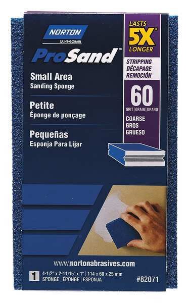 Sanding Sponge, Med., Blue, 4-1/2 in. L