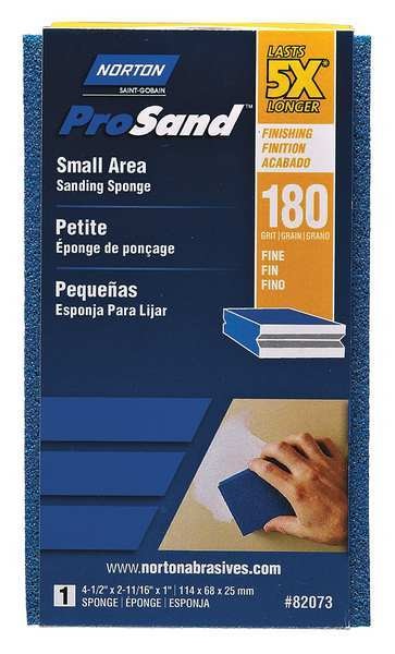 Sanding Sponge, Very Fine, Blue, 4-1/2 in.L