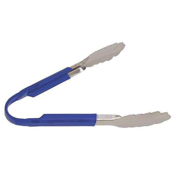 Tong, Blue, 10 in. L, Stainless Steel