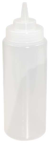 Squeeze Bottle, Plastic, Clear, 24 oz., PK12