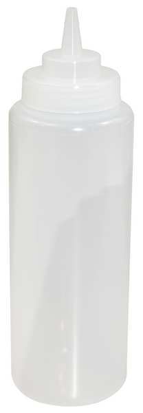Squeeze Bottle, Plastic, Clear, 32 oz., PK12