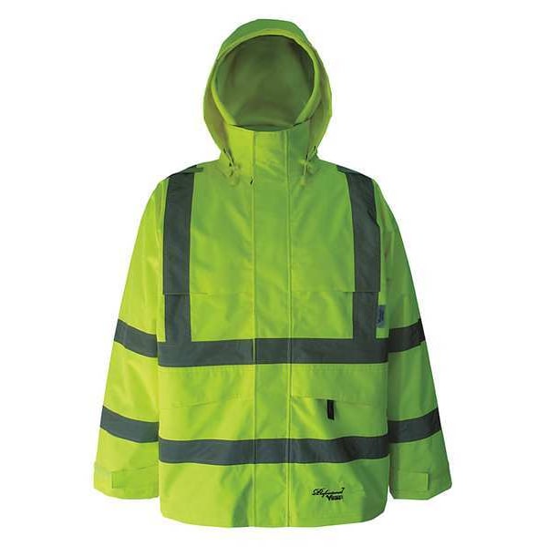 Rain Jacket, 4XL, Grn, 3 Ins, 4 Out Pockets