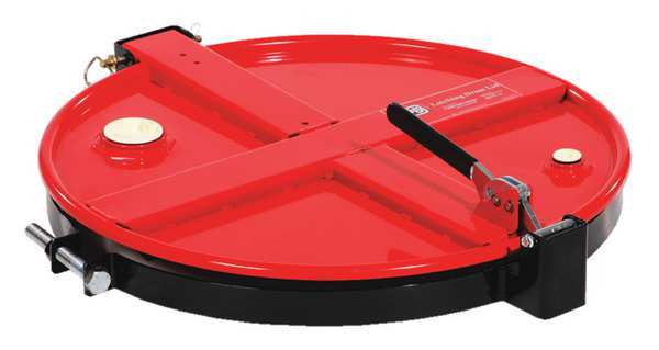 Drum Lid, Steel, 4-3/8 in. H, Red
