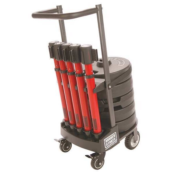 Plus Barricade System, 15 ft. L, Red, Metal