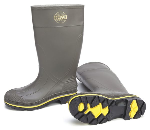 Size 5 Men's Steel Rubber Boot, Gray