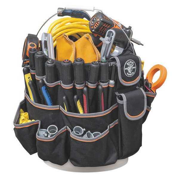 Bucket Tool Organizer, Polyester, Black/Orange, 23