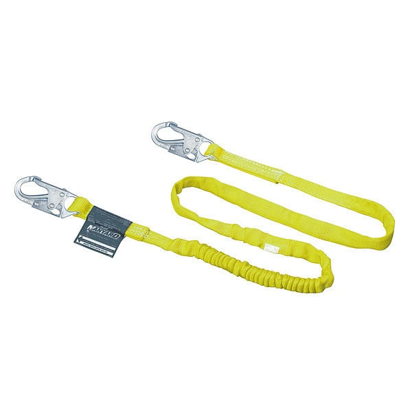 Shock Absorbing Lanyard, 6 ft., 310 lb. Weight Capacity, Yellow