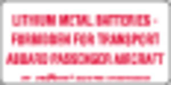 Lithium Metal Battery Label 4