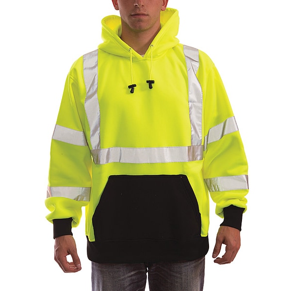 Job Sight Hooded Sweatshirt, Size M, Polyester, ANSI 107