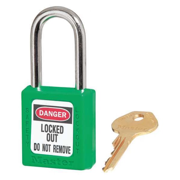 Lockout Padlock, KD, Green, 1-3/4