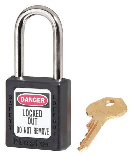Lockout Padlock, KD, Black, 1-3/4