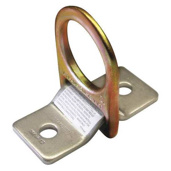 D-Ring Anchor, 4 1/2 in, 425 lb Weight Capacity, Silver/Gold