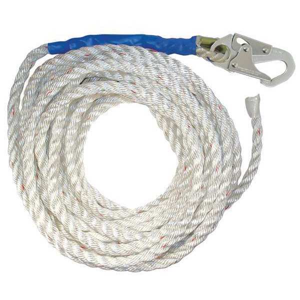 Vertical Lifeline, 50 ft., 310 lb. Weight Capacity, White