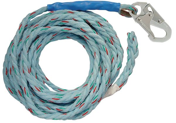 Vertical Lifeline, 50 ft., 310 lb. Weight Capacity, Blue