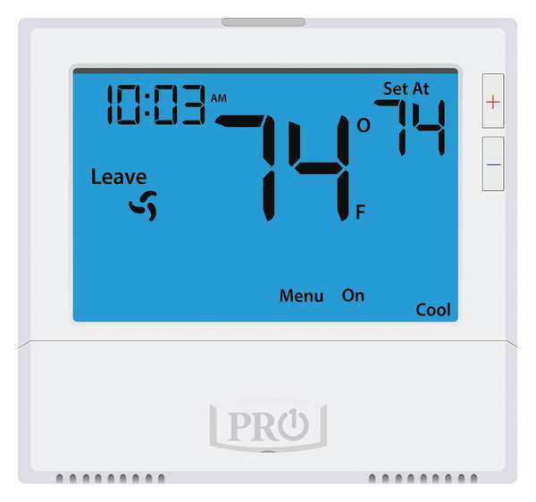 Non-Programmable Thermostat, 7, 5-1-1 Programs, 3 H 2 C, Wall Mount, Hardwired/Battery, 24VAC
