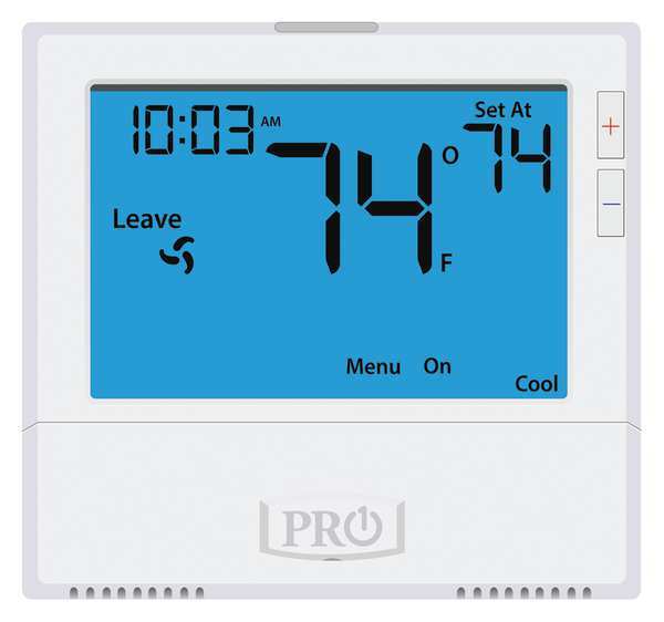 Non-Programmable Thermostat, 7, 5-1-1 Programs, 1 H 1 C, Wall Mount, Hardwired/Battery, 24VAC