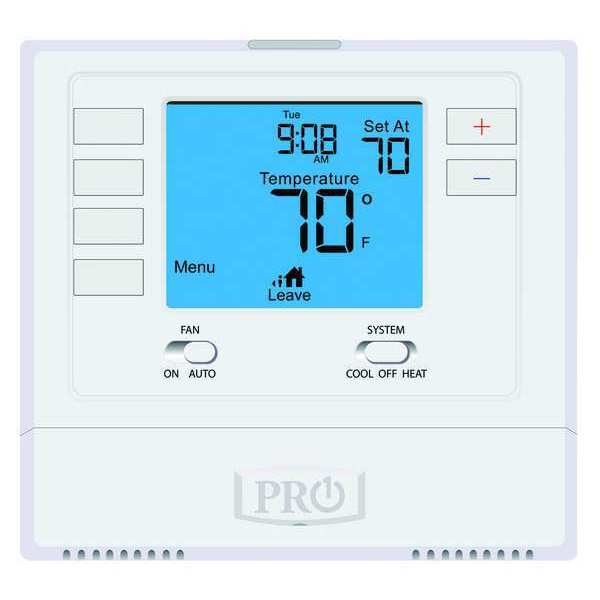 Non-Programmable Thermostat, 7, 5-1-1 Programs, 1 H 1 C, Wall Mount, Hardwired/Battery, 24VAC