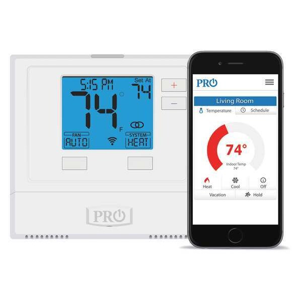WiFi Thermostat, 7, 5-1-1 Programs, 1 H 1 C, Wall Mount, Hardwired, 24VAC
