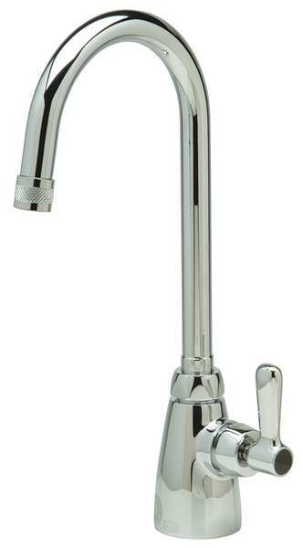 Lever Handle Single Hole Mount, 1 Hole Gooseneck Laboratory Faucet, Polished chrome