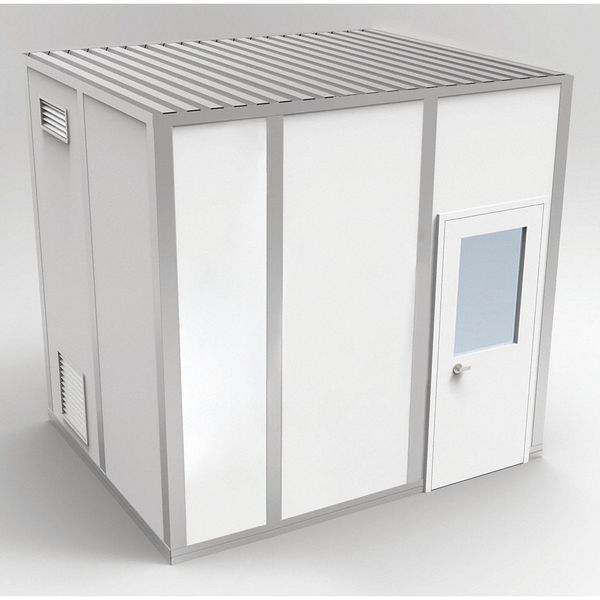 4-Wall Cleanroom Modular In-Plant Office, 10 ft 1 3/4 in H, 10 ft 4 1/2 in W, 8 ft 4 1/2 in D