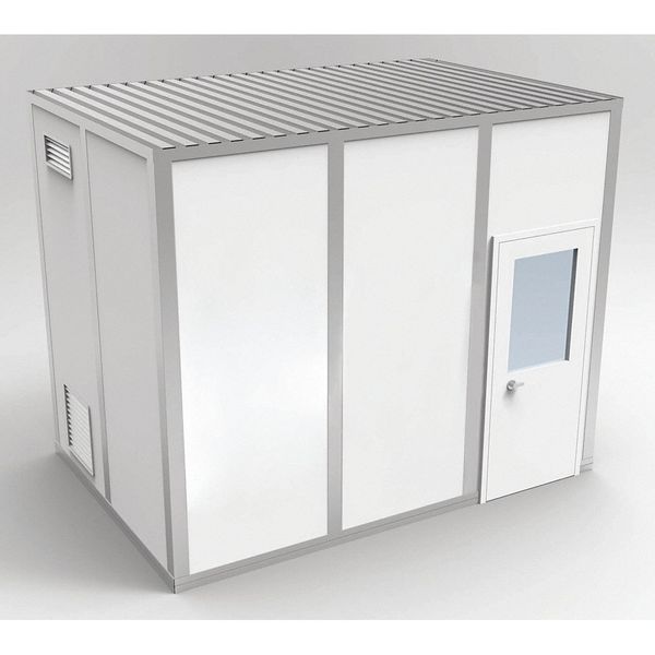 4-Wall Cleanroom Modular In-Plant Office, 10 ft 1 3/4 in H, 12 ft 4 1/2 in W, 8 ft 4 1/2 in D