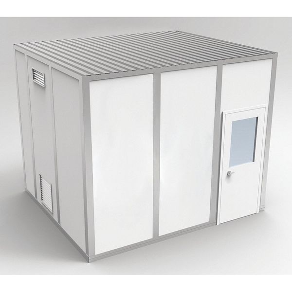 4-Wall Cleanroom Modular In-Plant Office, 10 ft 1 3/4 in H, 12 ft 4 1/2 in W, 10 ft 4 1/2 in D