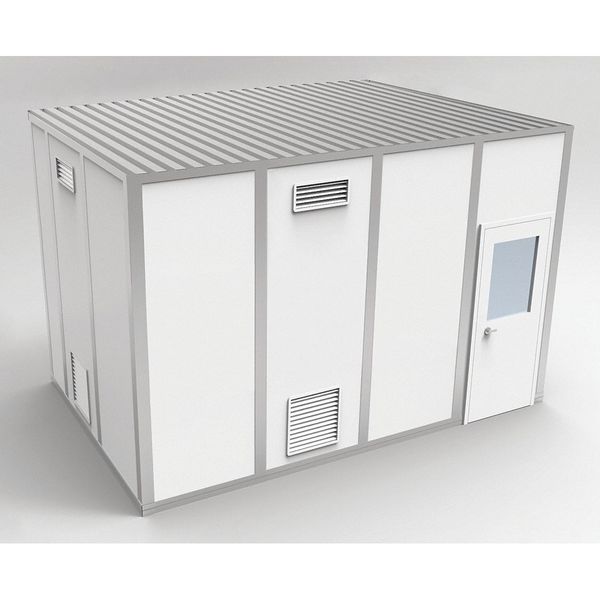4-Wall Cleanroom Modular In-Plant Office, 10 ft 1 3/4 in H, 16 ft 4 1/2 in W, 10 ft 4 1/2 in D