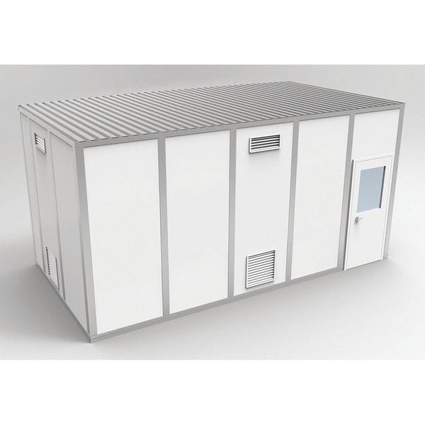 4-Wall Cleanroom Modular In-Plant Office, 10 ft 1 3/4 in H, 20 ft 4 1/2 in W, 10 ft 4 1/2 in D