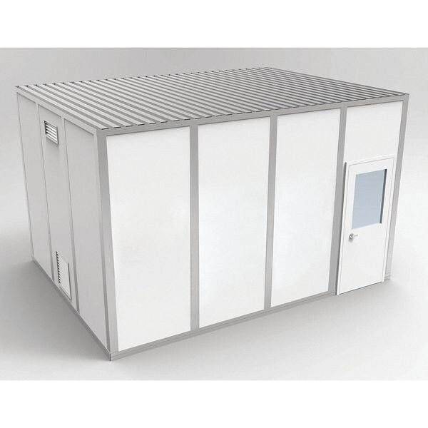 4-Wall Cleanroom Modular In-Plant Office, 10 ft 1 3/4 in H, 16 ft 4 1/2 in W, 12 ft 4 1/2 in D