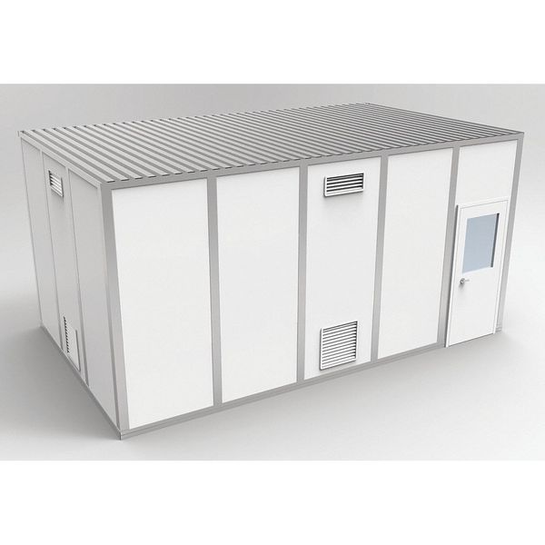 4-Wall Cleanroom Modular In-Plant Office, 10 ft 1 3/4 in H, 20 ft 4 1/2 in W, 12 ft 4 1/2 in D