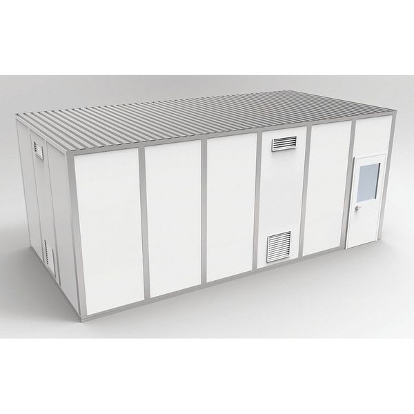 4-Wall Cleanroom Modular In-Plant Office, 10 ft 1 3/4 in H, 24 ft 4 1/2 in W, 12 ft 4 1/2 in D
