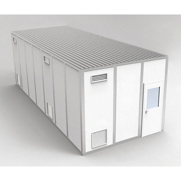 4-Wall Cleanroom Modular In-Plant Office, 10 ft 1 3/4 in H, 28 ft 4 1/2 in W, 12 ft 4 1/2 in D