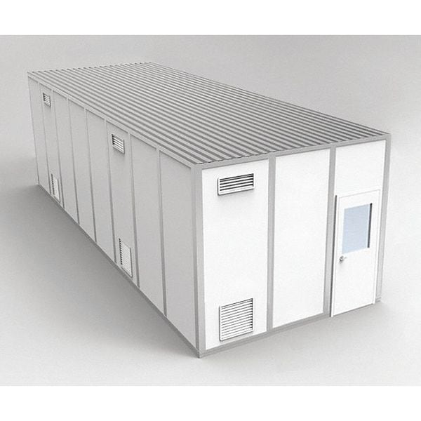 4-Wall Cleanroom Modular In-Plant Office, 10 ft 1 3/4 in H, 32 ft 4 1/2 in W, 12 ft 4 1/2 in D