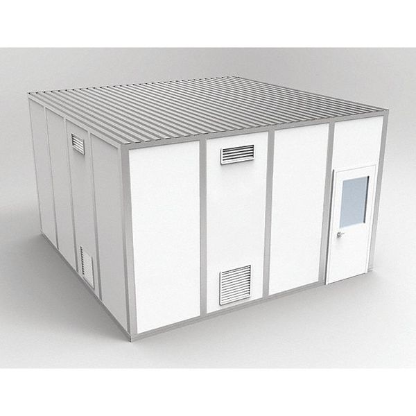 4-Wall Cleanroom Modular In-Plant Office, 10 ft 1 3/4 in H, 16 ft 4 1/2 in W, 16 ft 4 1/2 in D