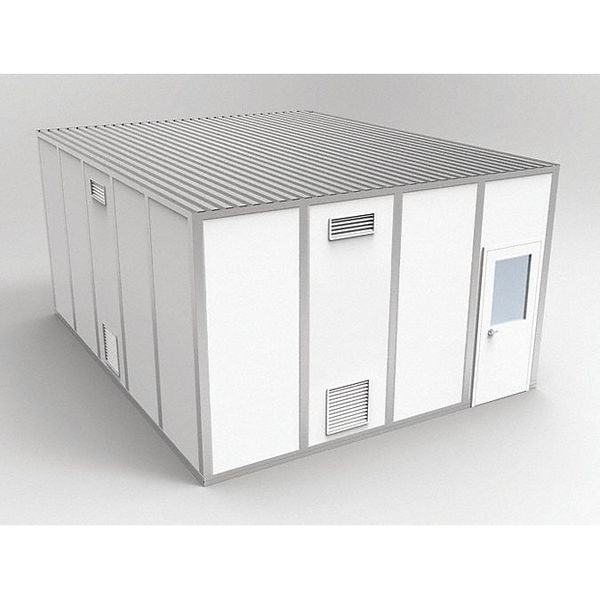 4-Wall Cleanroom Modular In-Plant Office, 10 ft 1 3/4 in H, 20 ft 4 1/2 in W, 16 ft 4 1/2 in D