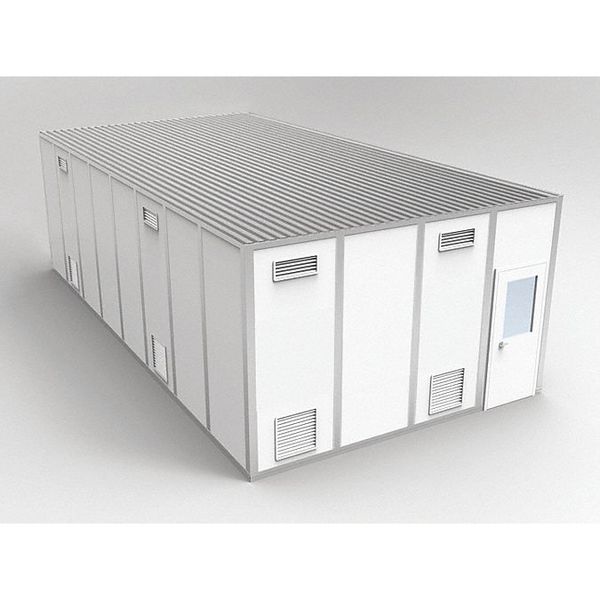 4-Wall Cleanroom Modular In-Plant Office, 10 ft 1 3/4 in H, 32 ft 4 1/2 in W, 16 ft 4 1/2 in D