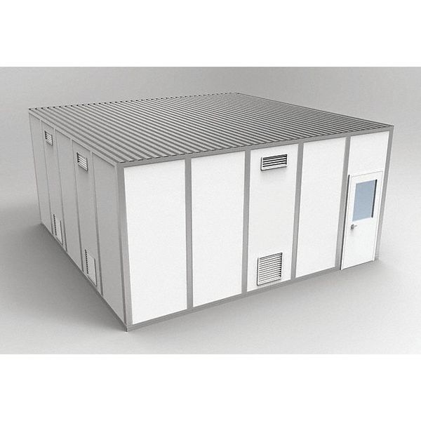 4-Wall Cleanroom Modular In-Plant Office, 10 ft 1 3/4 in H, 20 ft 4 1/2 in W, 20 ft 4 1/2 in D