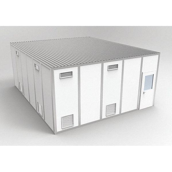 4-Wall Cleanroom Modular In-Plant Office, 10 ft 1 3/4 in H, 24 ft 4 1/2 in W, 20 ft 4 1/2 in D