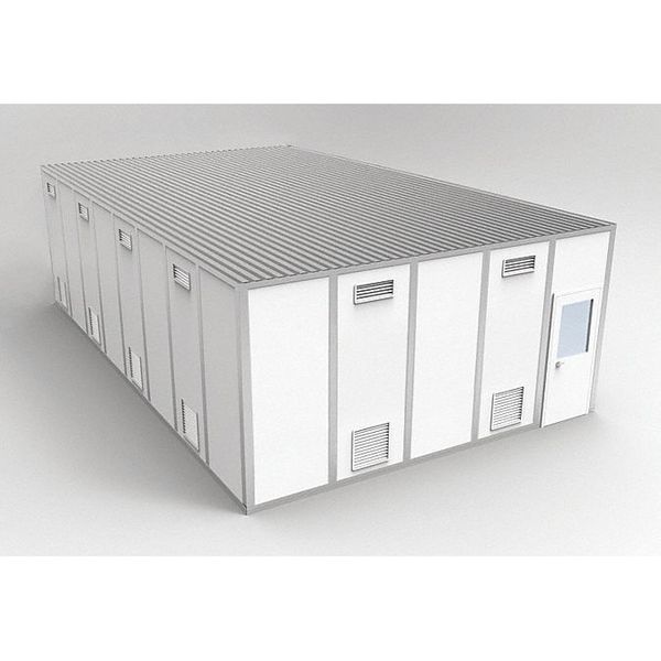 4-Wall Cleanroom Modular In-Plant Office, 10 ft 1 3/4 in H, 32 ft 4 1/2 in W, 20 ft 4 1/2 in D